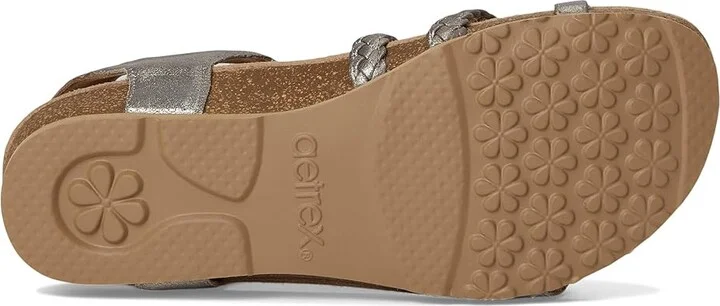 Aetrex Jillian Women's Flat Shoes Brushed Silver : 9 M (B), Leather - Image 3