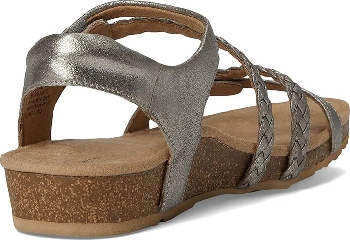 Aetrex Jillian Women's Flat Shoes Brushed Silver : 9 M (B), Leather - Image 4