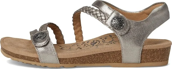Aetrex Jillian Women's Flat Shoes Brushed Silver : 9 M (B), Leather - Image 6