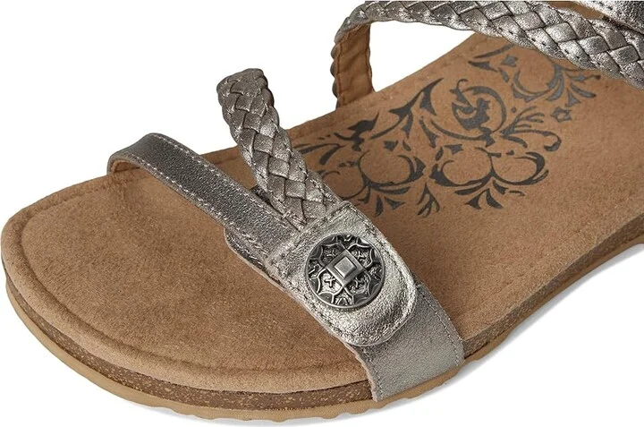 Aetrex Jillian Women's Flat Shoes Brushed Silver : 9 M (B), Leather - Image 7