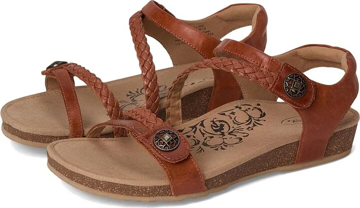 Aetrex Jillian Women's Flat Shoes Cognac : 10 M (B), Leather