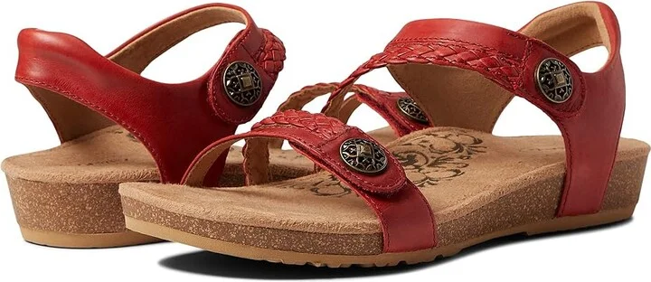 Aetrex Jillian Women's Flat Shoes Red : 5 M (B), Leather