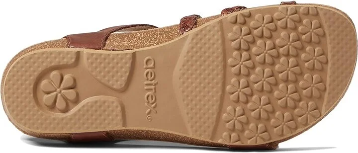 Aetrex Jillian Women's Flat Shoes Walnut : 5 M (B), Leather - Image 3