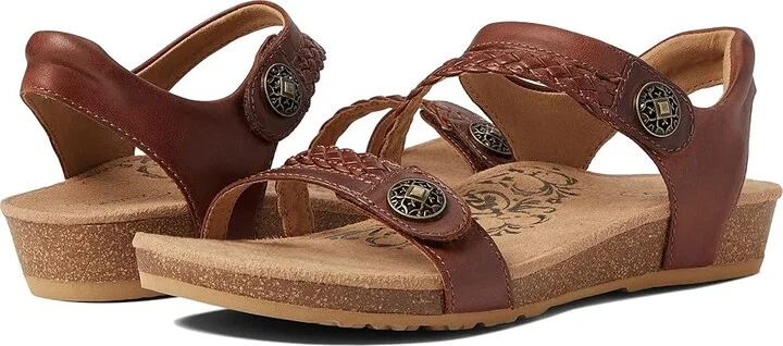 Aetrex Jillian Women's Flat Shoes Walnut : 5 M (B), Leather