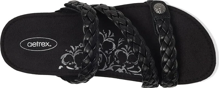 Aetrex Josie Women's Shoes Black : 9.5 M (B), Leather - Image 2