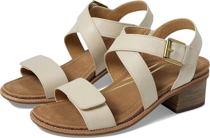 Aetrex Kristin Women's Sandals Ivory : EU 38 (US Women's 7.5-8) M (B), Leather/Rubber/Suede