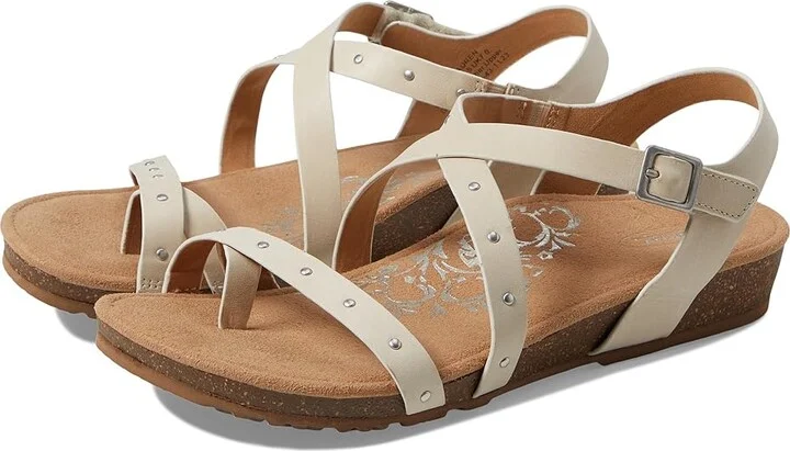 Aetrex Lauren Women's Sandals Ivory : 9 M (B), Leather