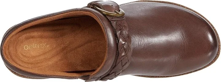 Aetrex Libby Women's Clog Shoes Brown : EU 35 (US Women's 5-5.5) M (B), Leather - Image 2