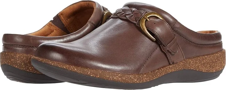 Aetrex Libby Women's Clog Shoes Brown : EU 35 (US Women's 5-5.5) M (B), Leather