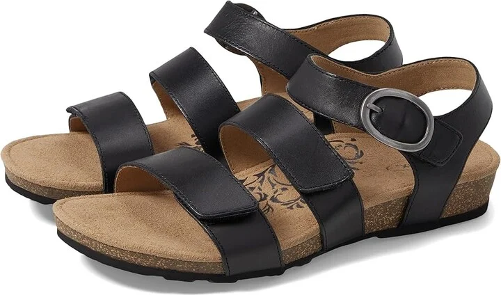 Aetrex Lilly Women's Sandals Black : 6 M (B), Leather