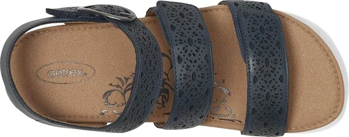 Aetrex Lilly Women's Sandals Navy Cutout : 6.5 M (B), Leather - Image 2