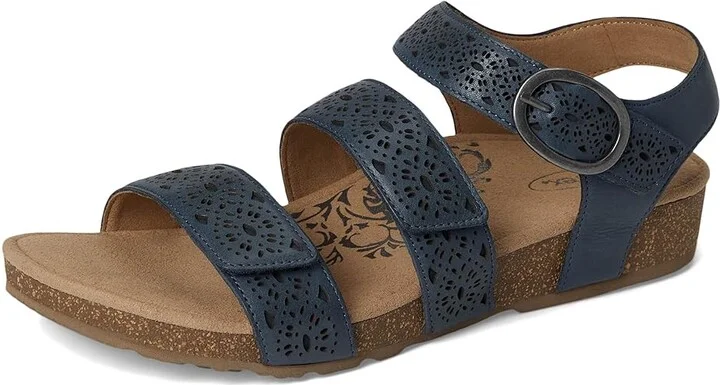 Aetrex Lilly Women's Sandals Navy Cutout : 6.5 M (B), Leather - Image 5