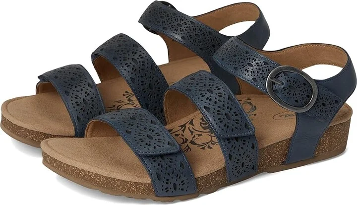 Aetrex Lilly Women's Sandals Navy Cutout : 6.5 M (B), Leather