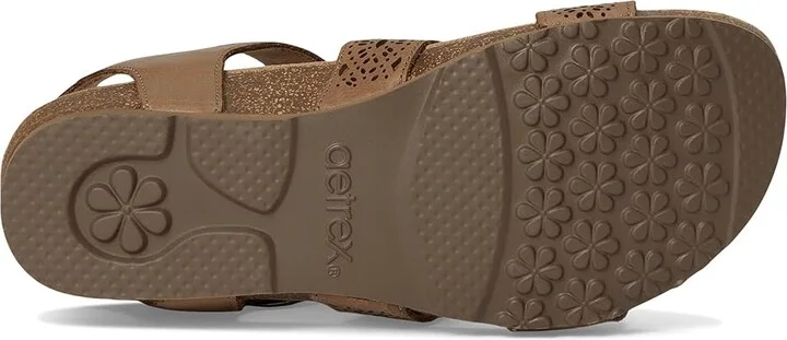 Aetrex Lilly Women's Sandals Taupe Cutout : 7.5 M (B), Leather - Image 3