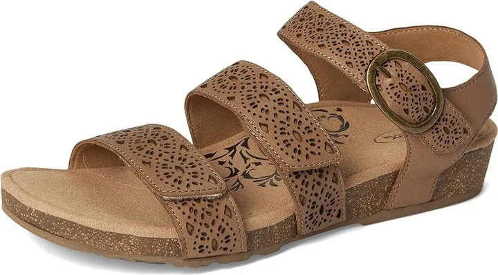 Aetrex Lilly Women's Sandals Taupe Cutout : 7.5 M (B), Leather - Image 5