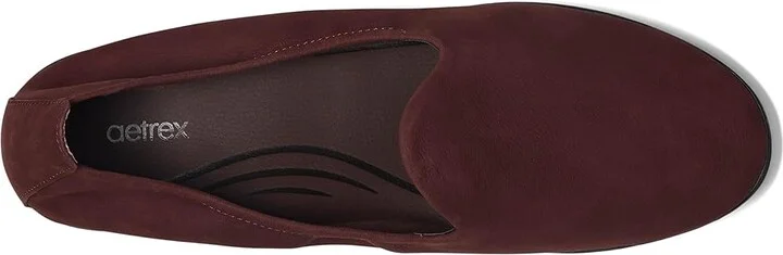 Aetrex Liz Women's Flat Shoes Burgundy : EU 39 (US Women's 8.5) M (B), EVA/Leather/Polyester - Image 2