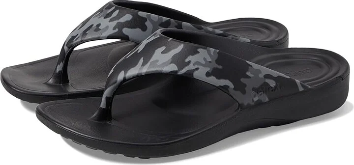Aetrex Maui Men's Sandals Charcoal Camo : 8 M (D), Rubber/Synthetic