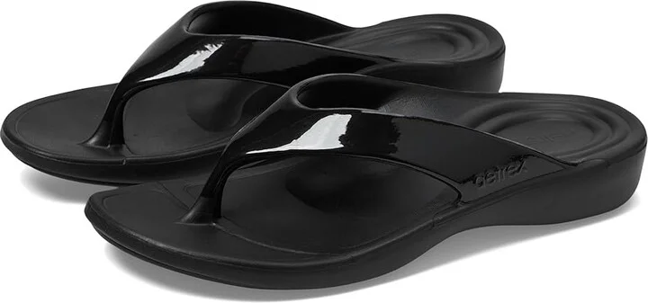 Aetrex Maui Women's Sandals Black Gloss : 10 M (B), Synthetic