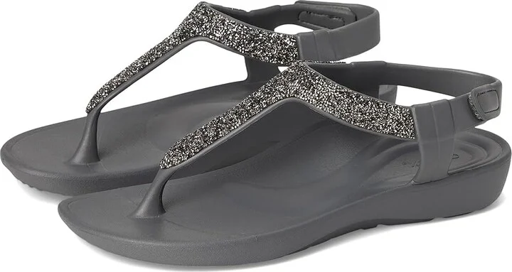 Aetrex Skyler Women's Sandals Pewter Embellished : 10 M (B), Synthetic