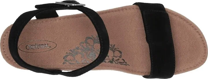 Aetrex Sydney Women's Wedge Shoes Black : EU 36 (US Women's 6-6.5) M (B), Suede - Image 3