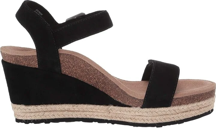 Aetrex Sydney Women's Wedge Shoes Black : EU 36 (US Women's 6-6.5) M (B), Suede - Image 8