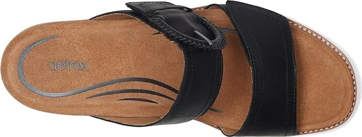 Aetrex Tatiana Women's Sandals Black : EU 41 (US Women's 10) M (B), Leather/Rubber - Image 2