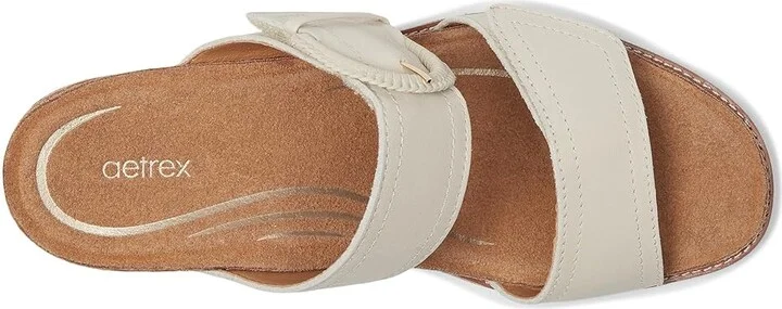 Aetrex Tatiana Women's Sandals Ivory : EU 37 (US Women's 7) M (B), Leather/Rubber - Image 2