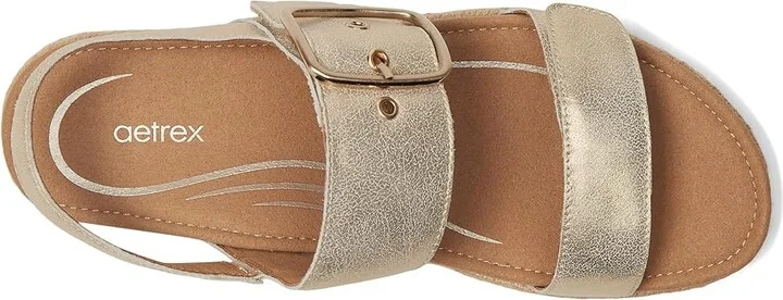 Aetrex Vania Women's Sandals Champagne : EU 42 (US Women's 10.5-11) M (B), Leather - Image 2