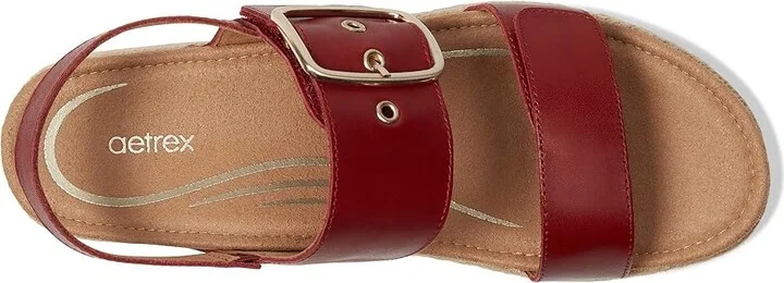 Aetrex Vania Women's Sandals Red : EU 40 (US Women's 9-9.5) M (B), Leather - Image 2