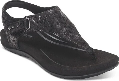 Aetrex Women Ellie Adjustable Quarter Strap Thong Sandal