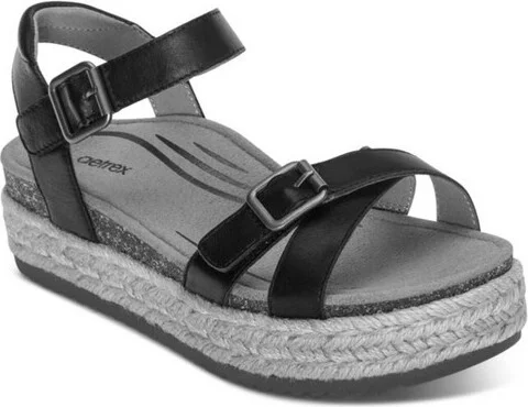 Aetrex Women Paula Arch Support Platform Sandal