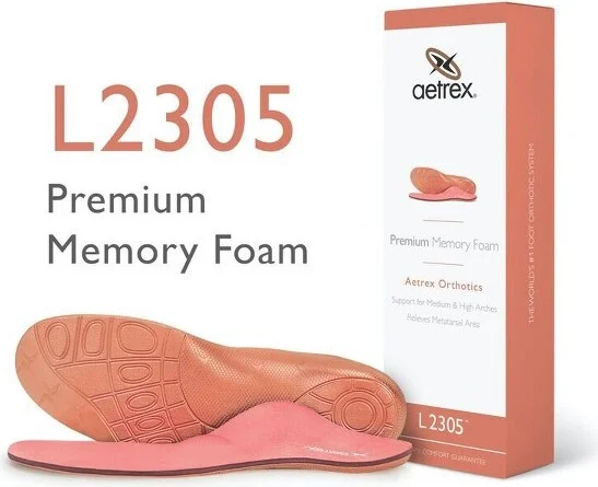 Aetrex Women's Premium Memory Foam Orthotics W/ Metatarsal Support
