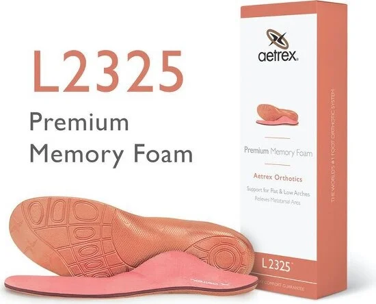 Aetrex Women's Premium Memory Foam Posted Orthotics W/ Metatarsal Support
