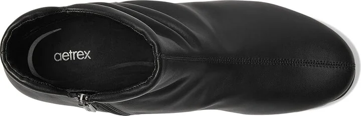 Aetrex Zoey Women's Flat Shoes Black Leather : EU 37 (US Women's 7) M (B), Polyester/Suede - Image 2