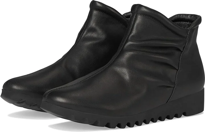 Aetrex Zoey Women's Flat Shoes Black Leather : EU 37 (US Women's 7) M (B), Polyester/Suede