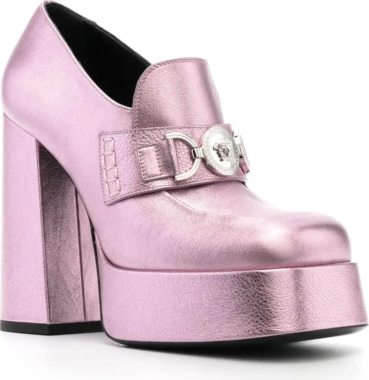 Aevitas 125mm metallic-effect platform pumps - Image 2