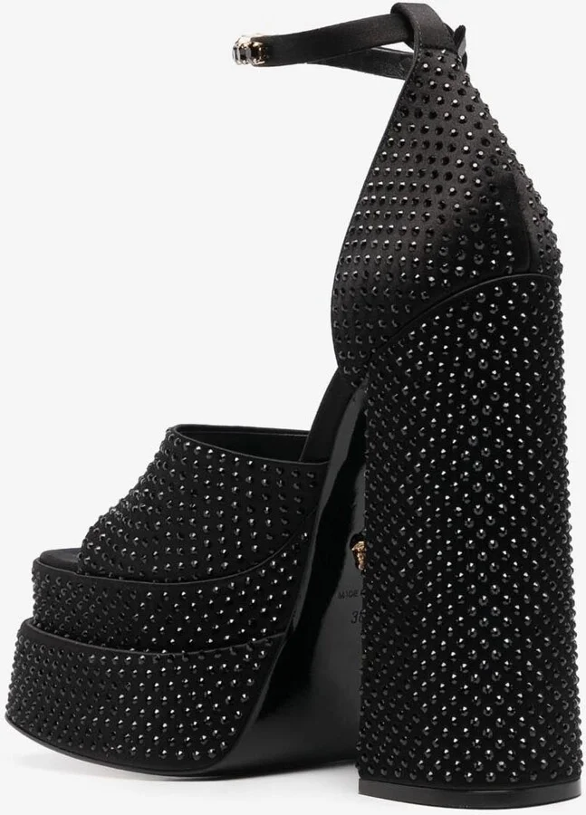 Aevitas 140 Medusa Crystal-Embellished Platform Sandals - Image 2