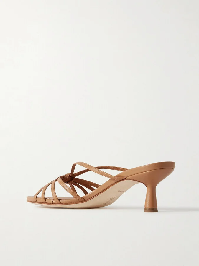 Aeyde - Abby Knotted Leather Sandals - Brown - Image 3