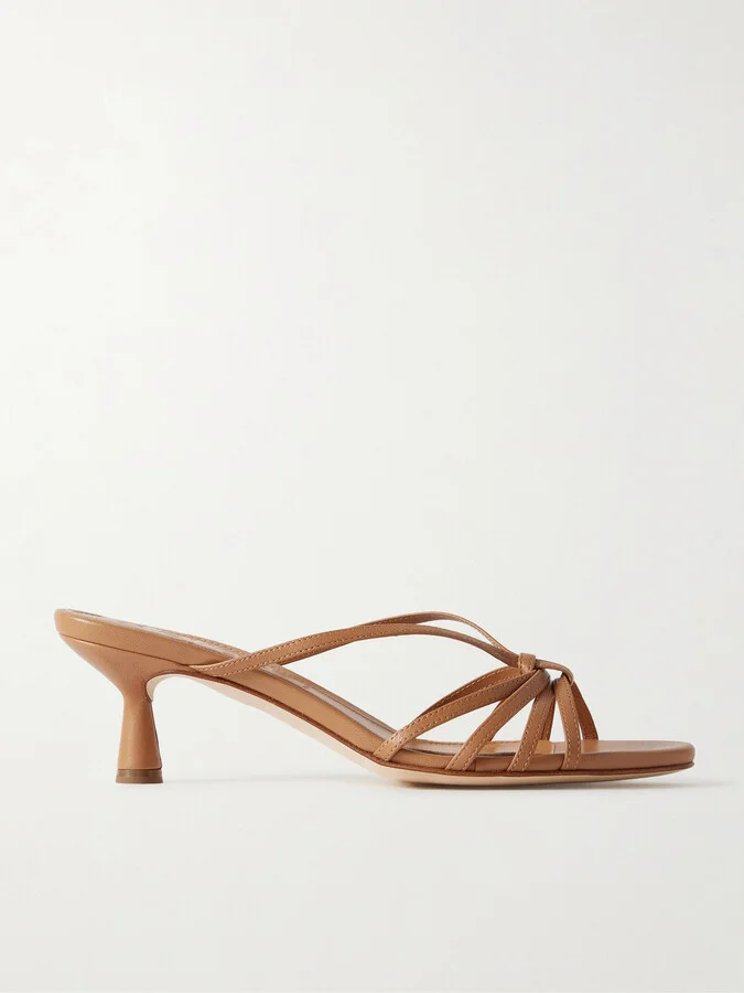 Aeyde - Abby Knotted Leather Sandals - Brown