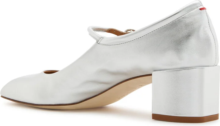 Aeyde Aline 50 Metallic Leather Mary Jane Pumps - Image 2