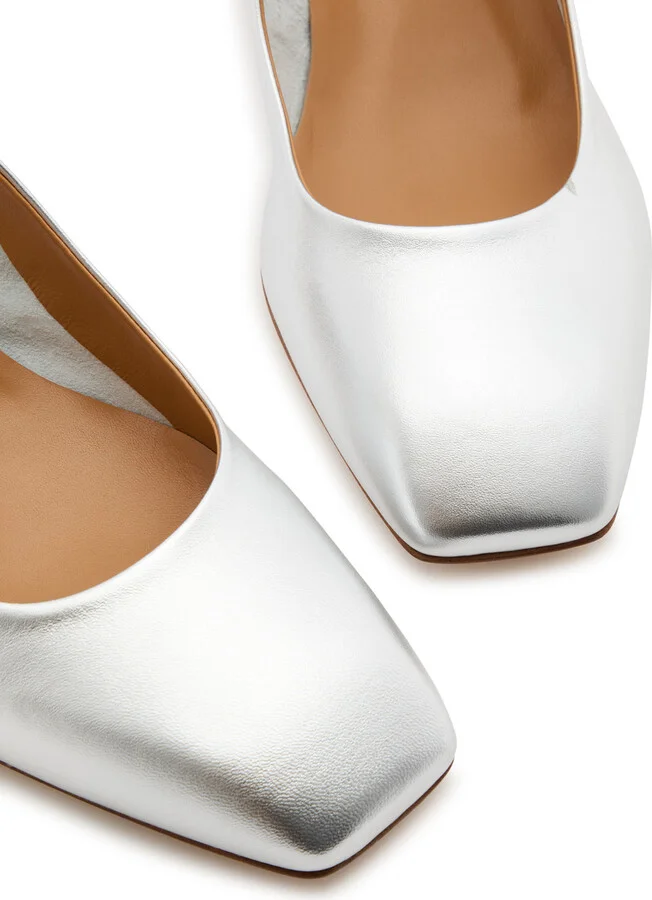 Aeyde Aline 50 Metallic Leather Mary Jane Pumps - Image 3
