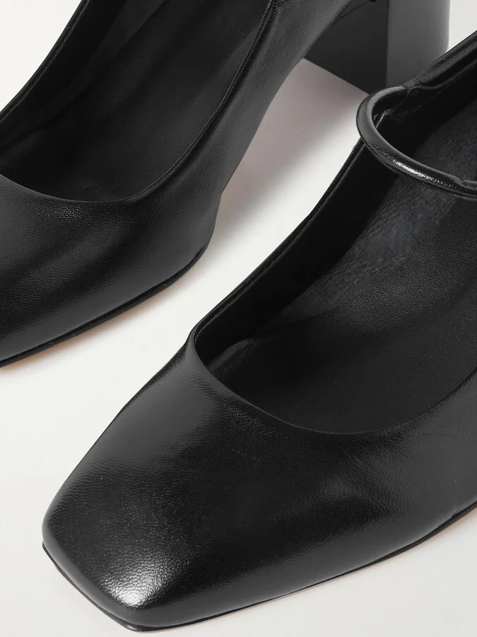 Aeyde - Aline Leather Mary Jane Pumps - Black - Image 4