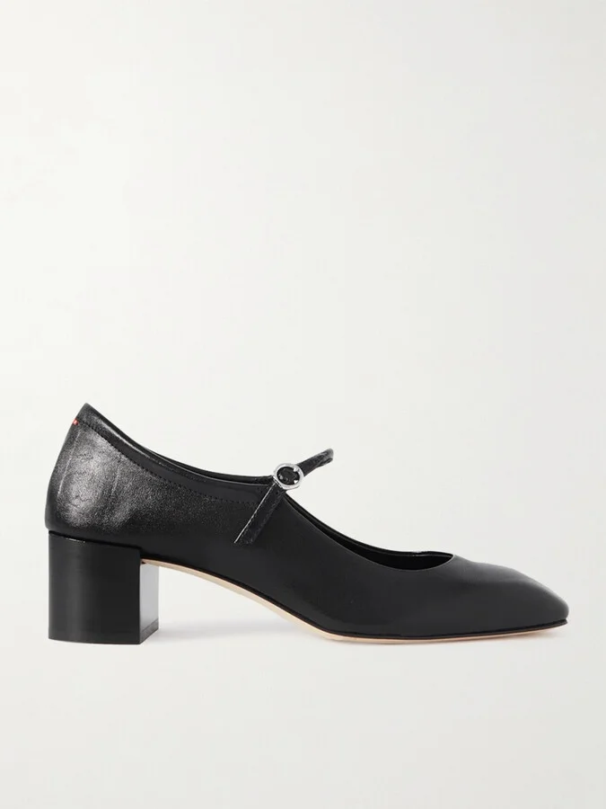 Aeyde - Aline Leather Mary Jane Pumps - Black