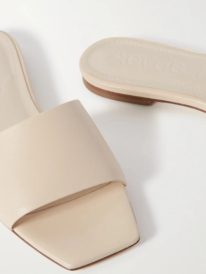 Aeyde - Anna Leather Sandals - Cream - Image 4