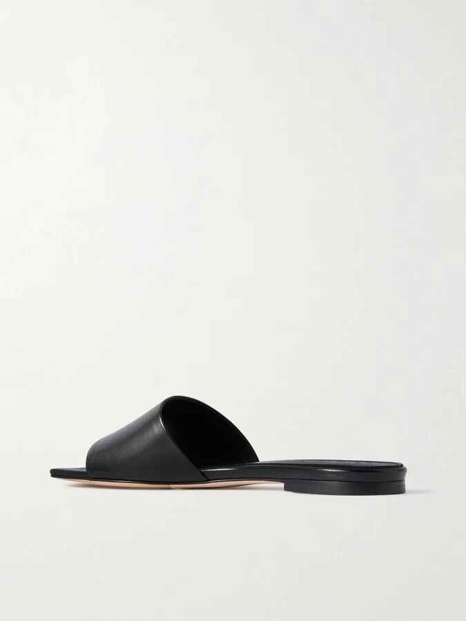 Aeyde - Anna Leather Slides - Black - Image 3