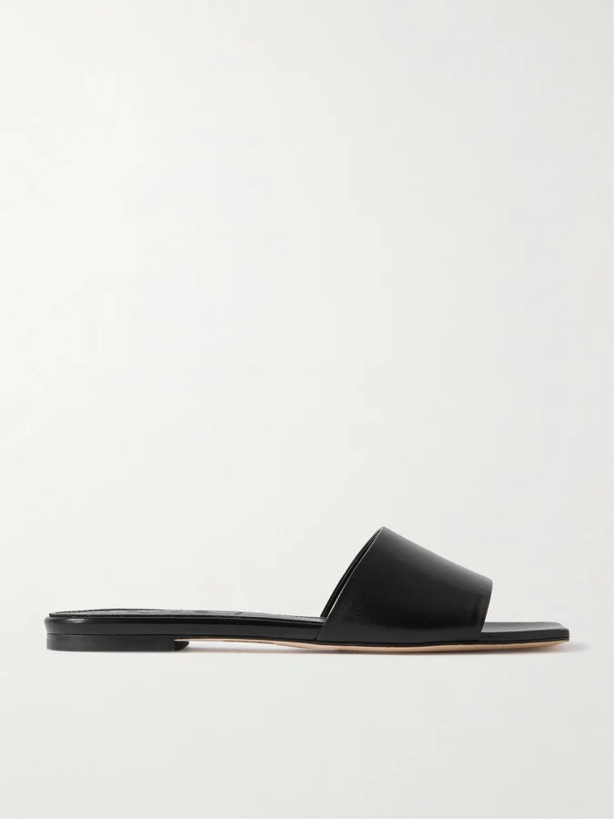 Aeyde - Anna Leather Slides - Black