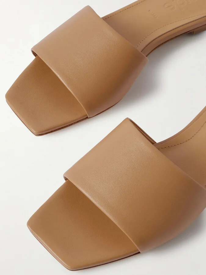 Aeyde - Anna Leather Slides - Brown - Image 4