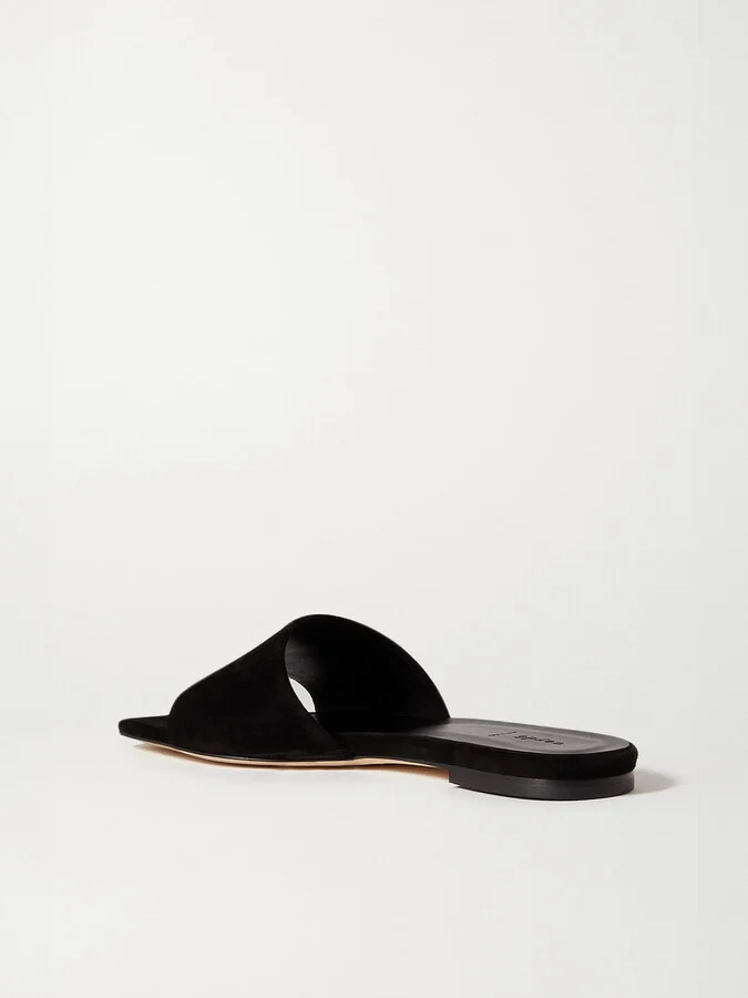 Aeyde - Anna Suede Slides - Black - Image 3