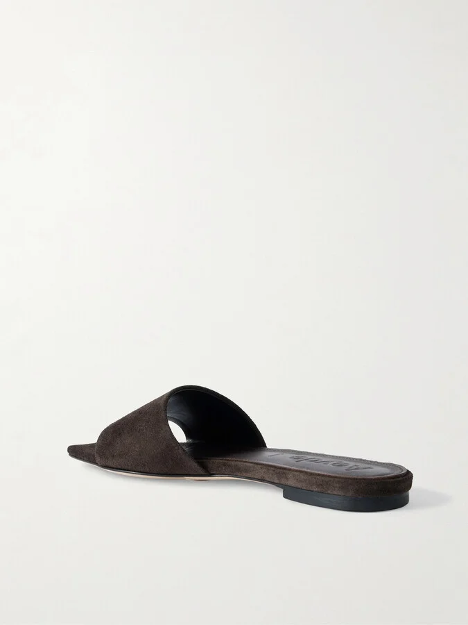 Aeyde - Anna Suede Slides - Brown - Image 3
