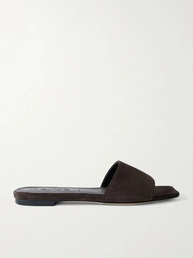 Aeyde - Anna Suede Slides - Brown